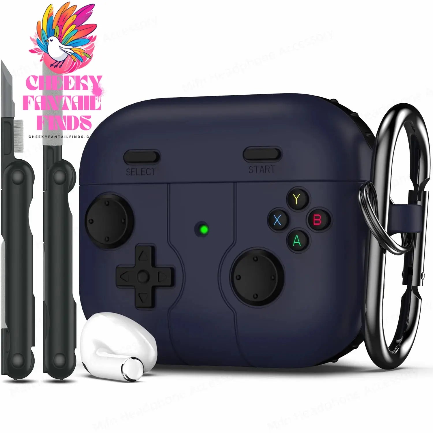 ﻿ for airpod 4 case 3D protector Game controller silicone earbuds case with cleaning pen for Woman for air pods pro 2 Case funda Cheeky Fantail Finds