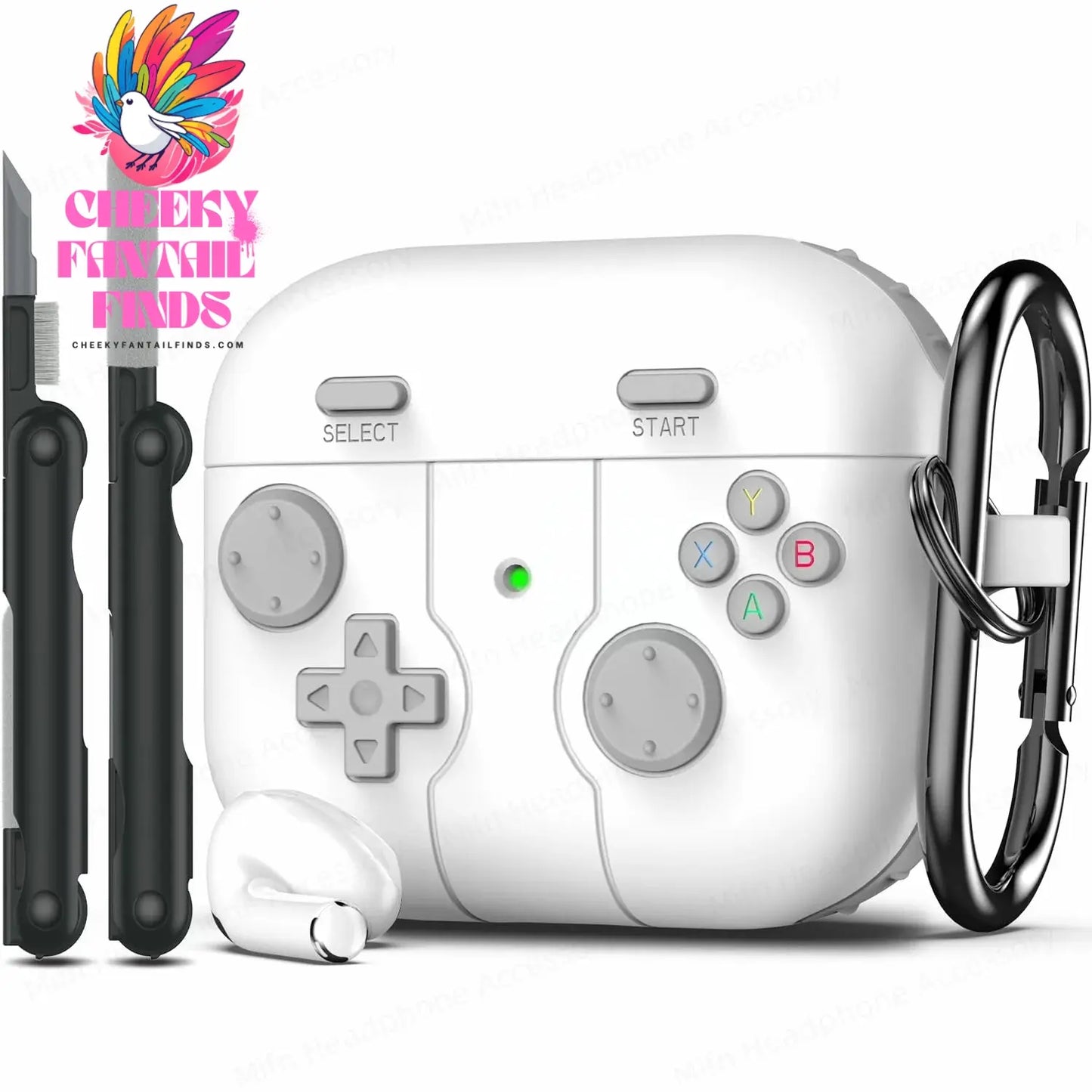 ﻿ for airpod 4 case 3D protector Game controller silicone earbuds case with cleaning pen for Woman for air pods pro 2 Case funda Cheeky Fantail Finds