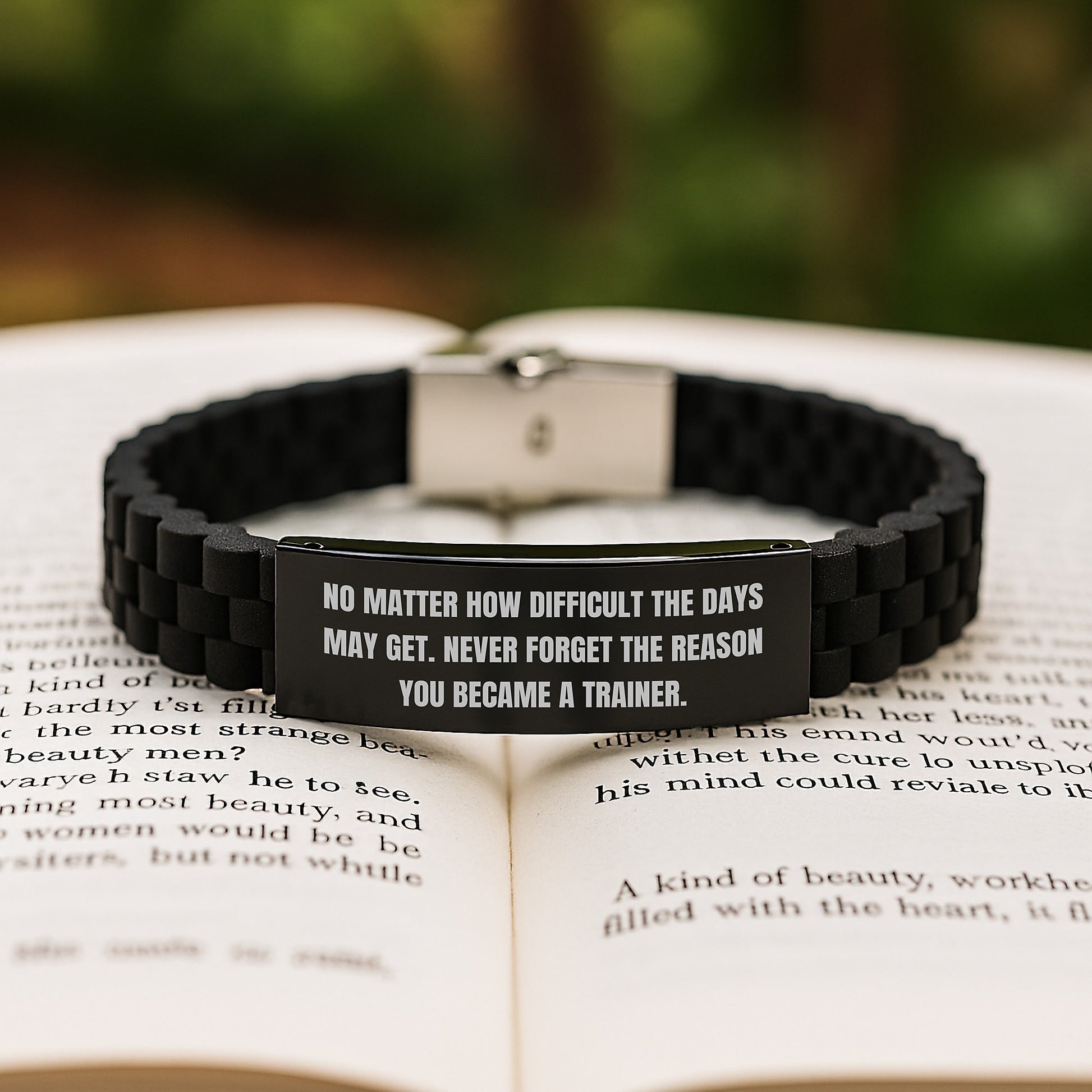 Trainer Inspirational Gifts from Friends for Graduation, Glide lock Clasp Bracelet No Matter How Difficult The Days May Get. - Image 2