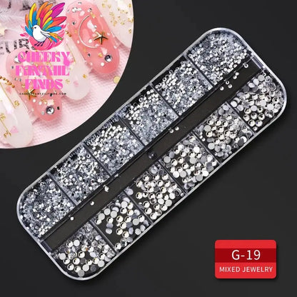 nail parts nail art glitter rhinestone Crystal gems jewelry Bead Manicure decoration accessories nail supplies for professionals Cheeky Fantail Finds