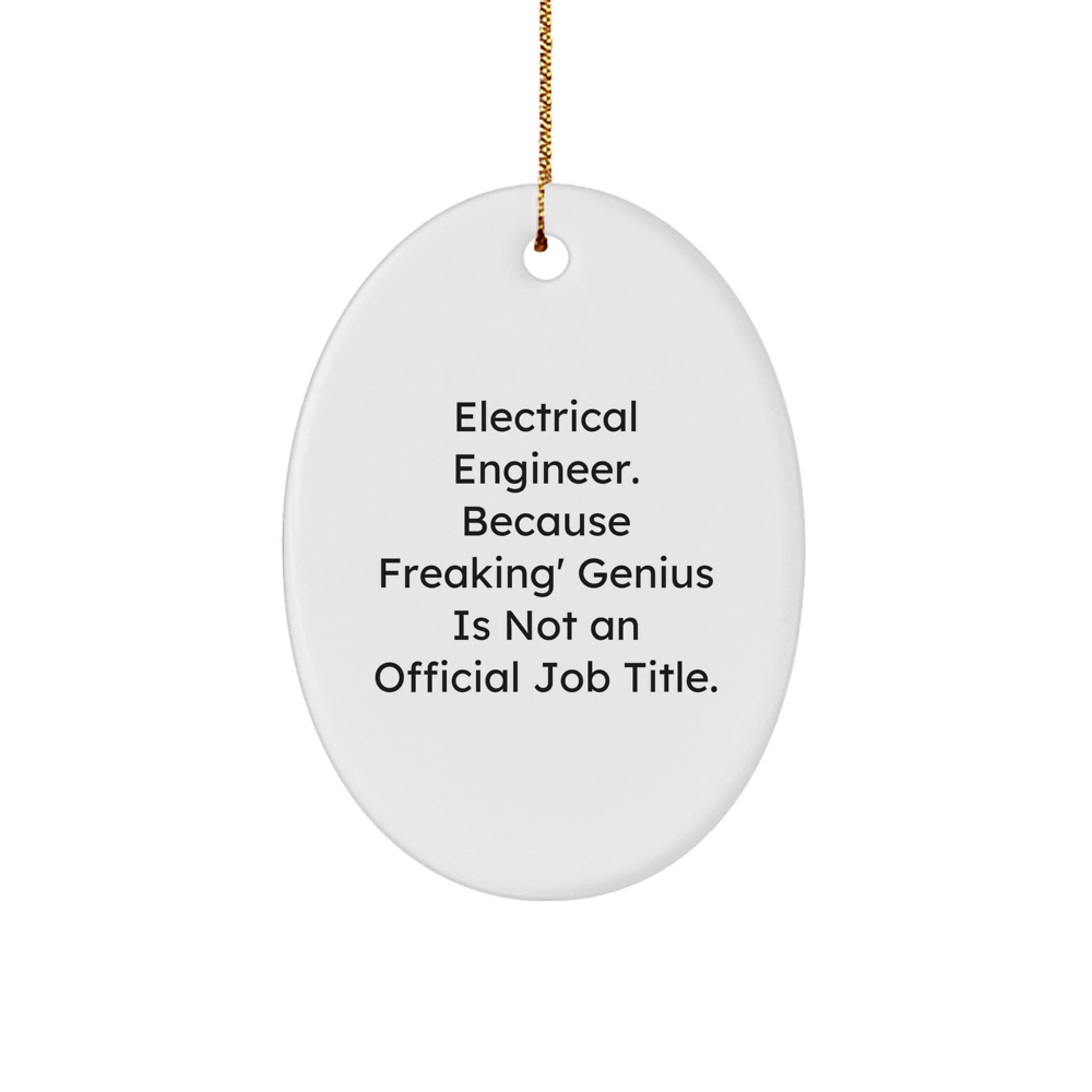 Electrical Engineer Gifts from Friends - Oval Ornament with Funny Quote - Christmas Unique Presents for Men or Women - Image 1