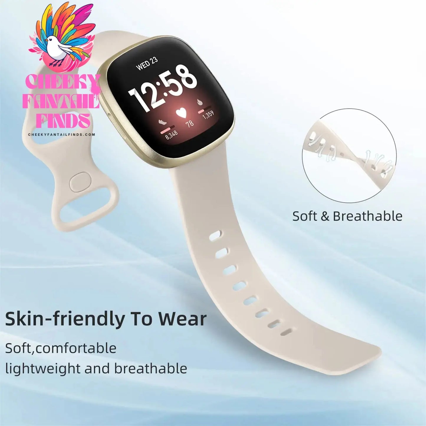 silicone Strap for Fitbit Versa 4 3 Sense 2 band Smartwatch Accessories replacment wristband Sport Bracelet Fitbit Versa 3 Strap Cheeky Fantail Finds