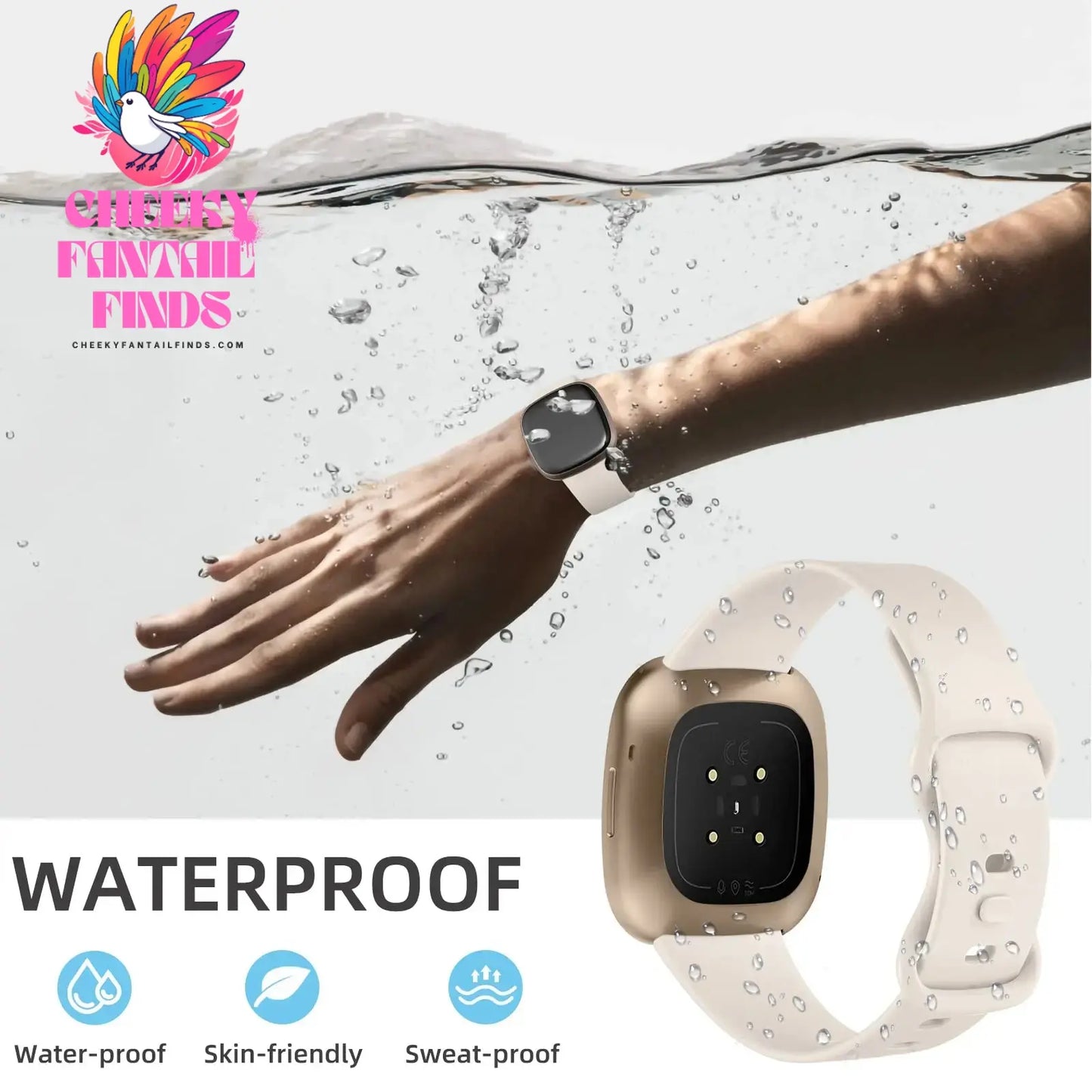 silicone Strap for Fitbit Versa 4 3 Sense 2 band Smartwatch Accessories replacment wristband Sport Bracelet Fitbit Versa 3 Strap Cheeky Fantail Finds